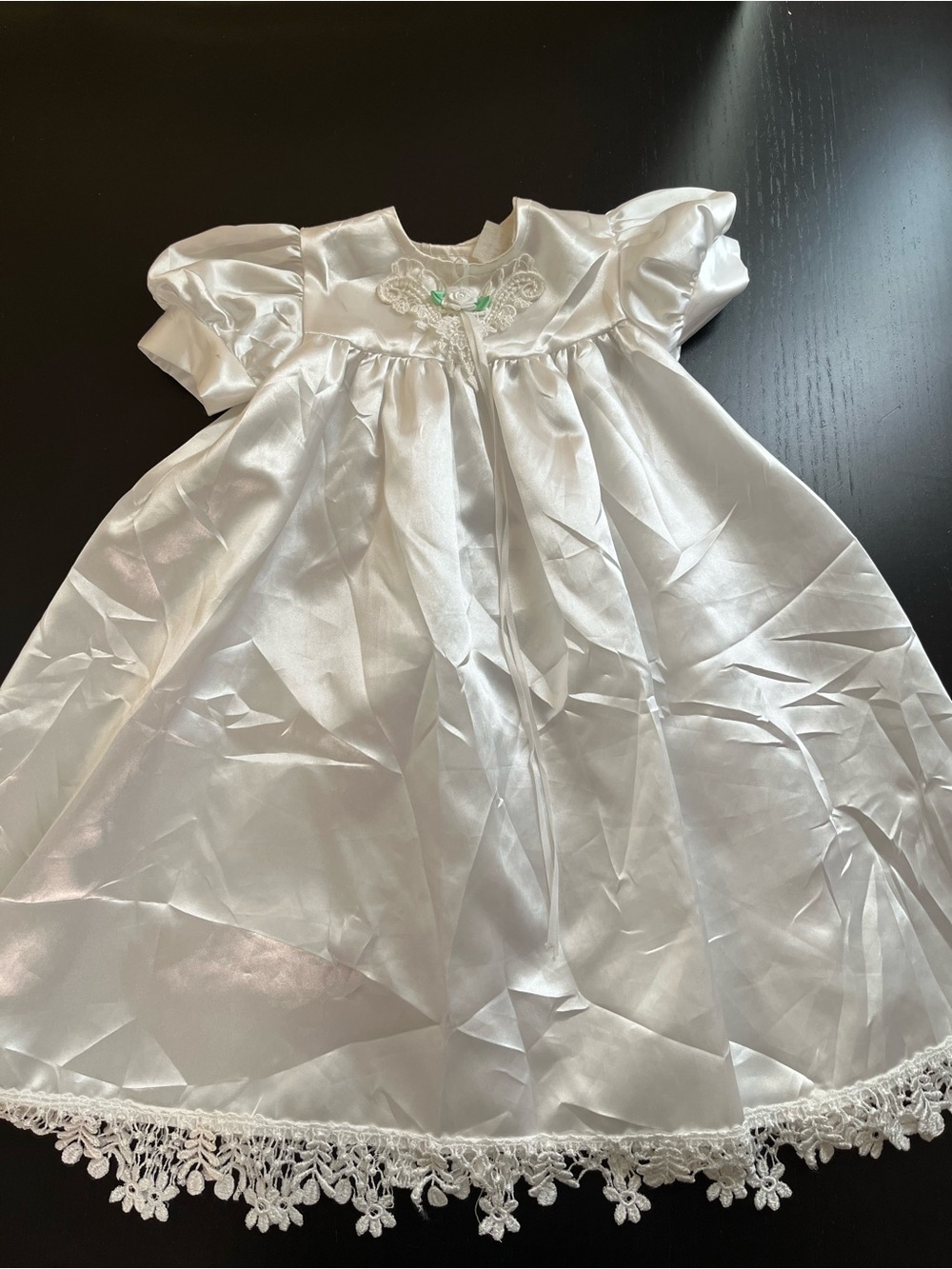 Kays Vintage Baby girl Satin lace christening blessing gown baptism formal dress